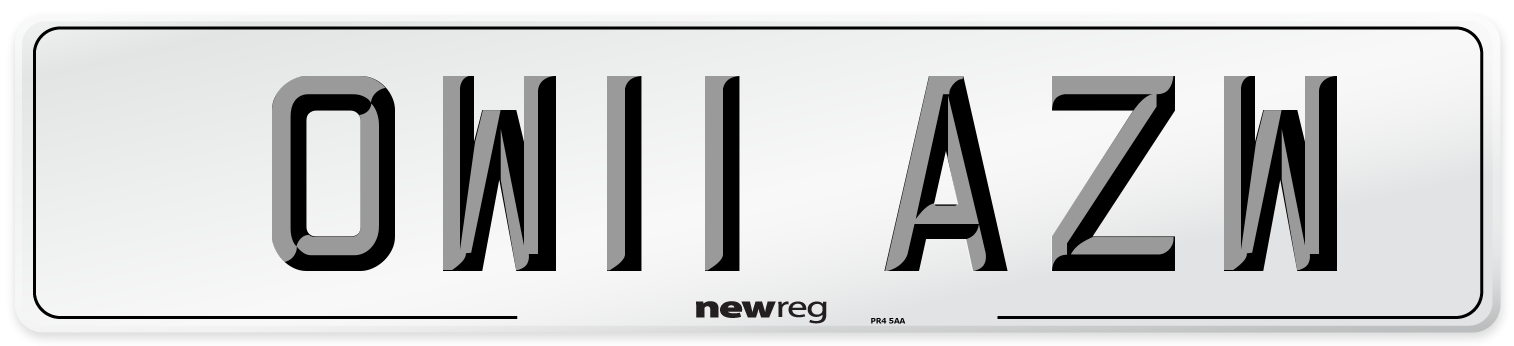 OW11 AZW Number Plate from New Reg